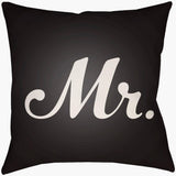 Surya Mr & Mrs MRSS-007 Black;Ivory 14"L x 22"W Fabric