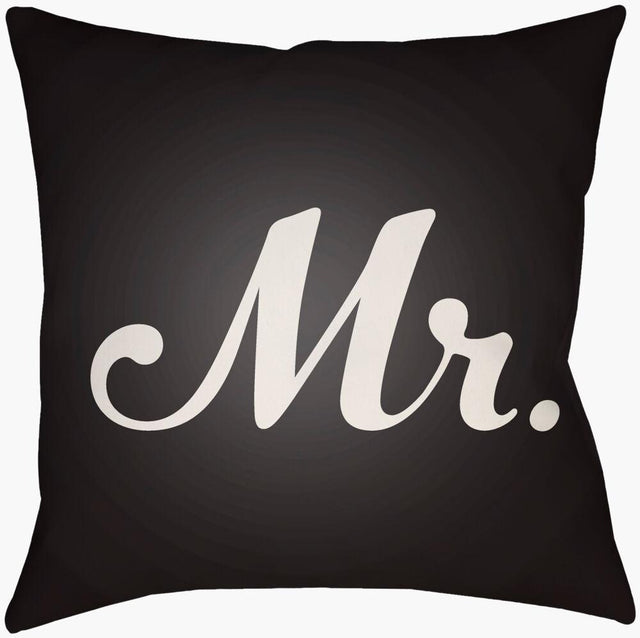 Surya Mr & Mrs MRSS-007 Black;Ivory 14"L x 22"W Fabric