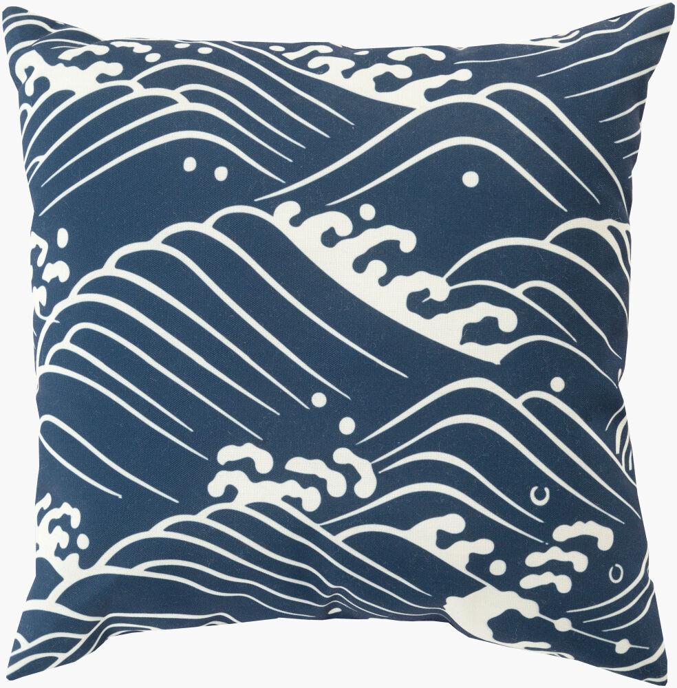 Surya Mizu MZ-002 Ivory;Navy 20"L x 20"W Fabric