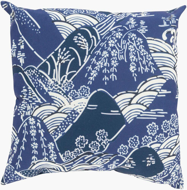 Surya Mizu MZ-005 Ivory;Navy 18"L x 18"W Fabric