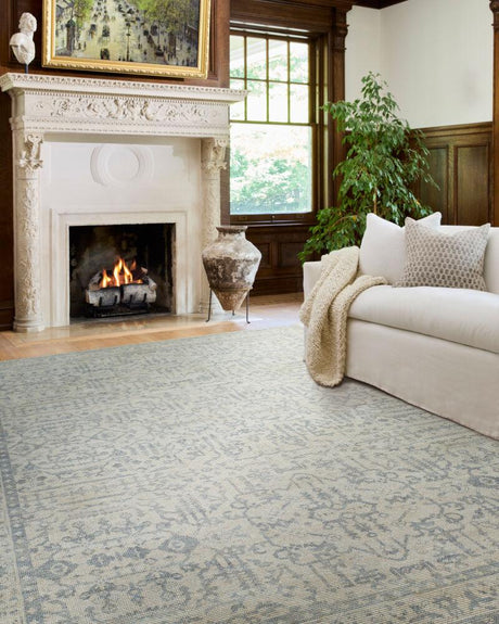Surya Athiyo NBAT-2304 Mustard;Off-White;Sky Blue 6'7" x 9' Rug