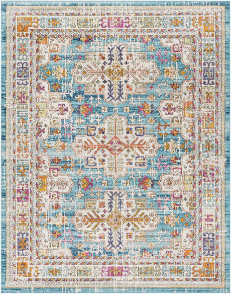 Surya Norwich NWC-2319 Aqua;Burnt Orange;Coral;Dark Blue;Gray;Lilac;Off-White;Pink;Red;Saffron 2'7" x 7'3" Rug