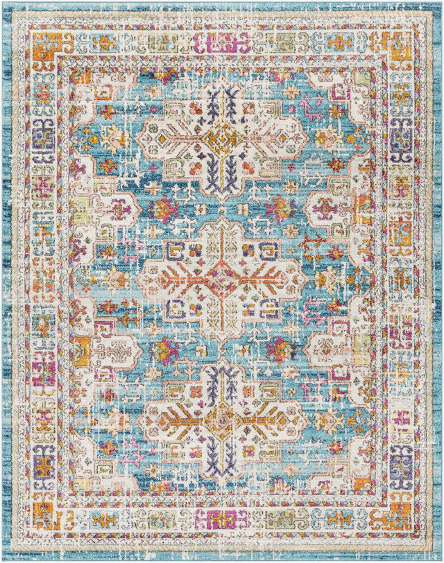 Surya Norwich NWC-2319 Aqua;Burnt Orange;Coral;Dark Blue;Gray;Lilac;Off-White;Pink;Red;Saffron 2'7" x 7'3" Rug