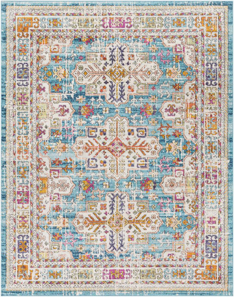 Surya Norwich NWC-2319 Aqua;Burnt Orange;Coral;Dark Blue;Gray;Lilac;Off-White;Pink;Red;Saffron 5'3" x 7'3" Rug