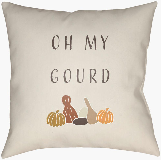 Surya Oh My Gourd OMG-001 Amber;Beige;Brown;Dark Brown;Mustard;Tan;White 16"L x 16"W Fabric
