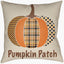 Surya Pumpkin Patch PKP-001 Black;Brown;Burnt Orange;Ivory;Saffron;Taupe 18"L x 18"W Fabric