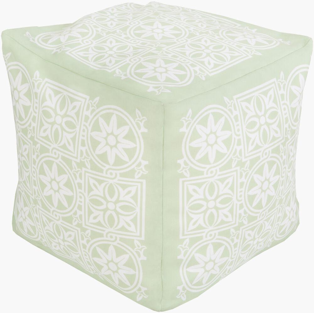 Surya Rain POUF-260 Blush;Seafoam 18"H x 18"W x 18"D Fabric