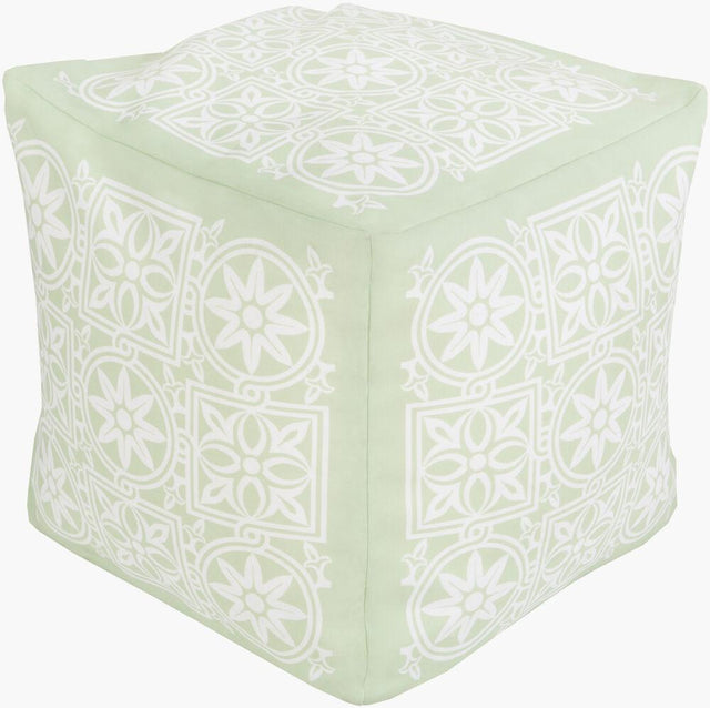 Surya Rain POUF-260 Blush;Seafoam 18"H x 18"W x 18"D Fabric
