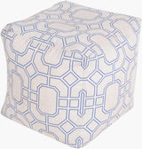 Surya Rain POUF-286 Dark Blue;Light Gray 18"H x 18"W x 18"D Fabric