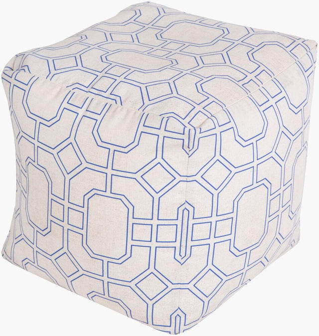 Surya Rain POUF-286 Dark Blue;Light Gray 18"H x 18"W x 18"D Fabric