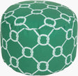 Surya Rain POUF-297 Emerald;Off-White 13"H x 20"W x 20"D Fabric