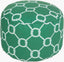 Surya Rain POUF-297 Emerald;Off-White 13"H x 20"W x 20"D Fabric