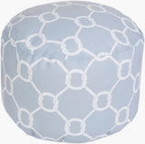 Surya Rain POUF-302 Medium Gray;Off-White 13"H x 20"W x 20"D Fabric