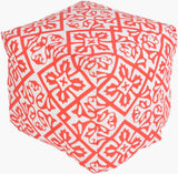 Surya Rain POUF-309 Blush;Dusty Coral 18"H x 18"W x 18"D Fabric
