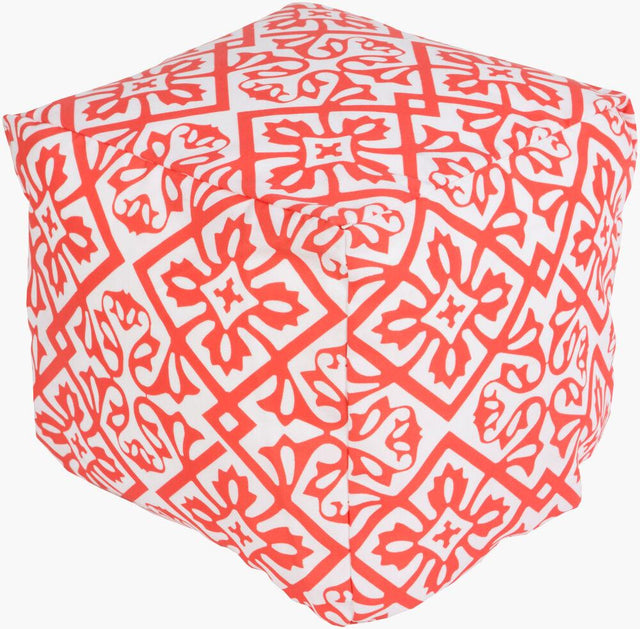 Surya Rain POUF-309 Blush;Dusty Coral 18"H x 18"W x 18"D Fabric