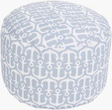 Surya Rain POUF-308 Medium Gray;Off-White 13"H x 20"W x 20"D Fabric