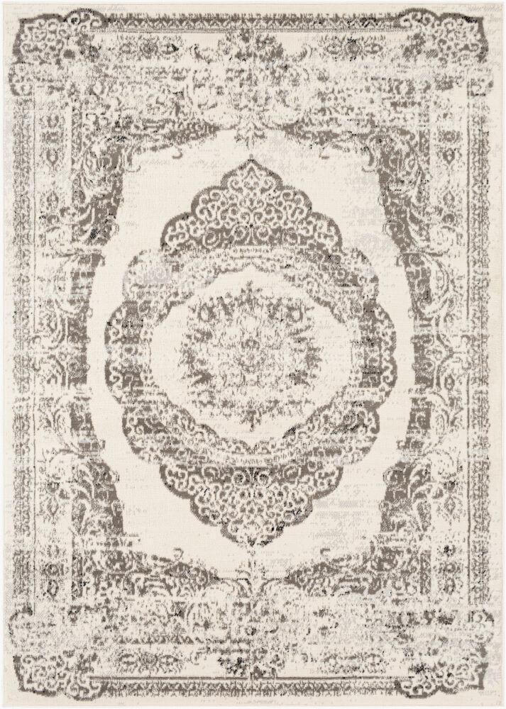 Surya Pisa PSS-2302 Black;Charcoal;Light Slate;Medium Gray;Off-White 4'11" x 7' Rug