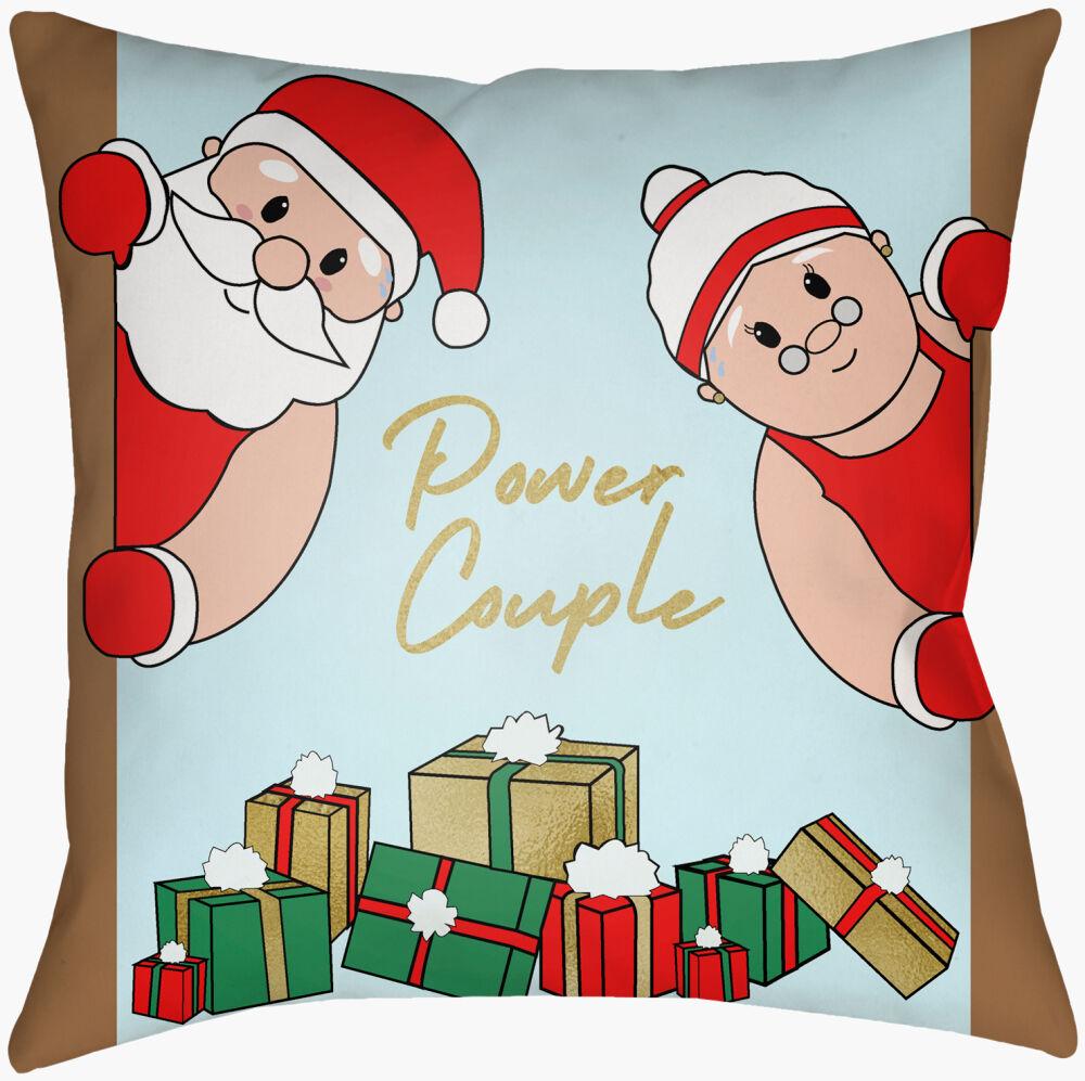 Surya Power Couple PWC-001 Black;Brown;Emerald;Ice Blue;Metallic Gold;Peach;White 18"L x 18"W Fabric