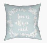 Surya Love All You Need QTE-043  18"L x 18"W Fabric