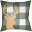 Surya Reindeer Buffalo RDB-002 Dusty Sage;Metallic Gold;Olive;White 18"L x 18"W Fabric