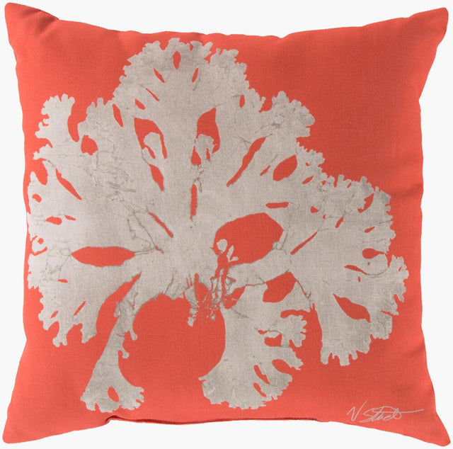 Surya Rain RG-052 Coral;Light Beige 18"L x 18"W Fabric