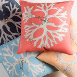 Surya Rain RG-052 Coral;Light Beige 18"L x 18"W Fabric