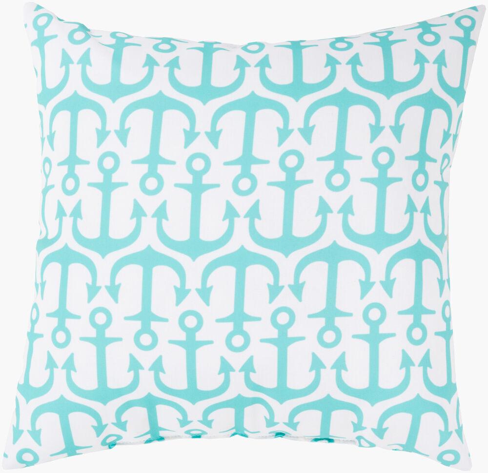Surya Rain RG-114 Aqua;Off-White 20"L x 20"W Fabric