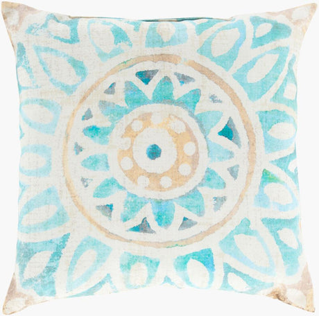 Surya Rain RG-134 Aqua;Camel;Cream;Saffron;Seafoam 20"L x 20"W Fabric