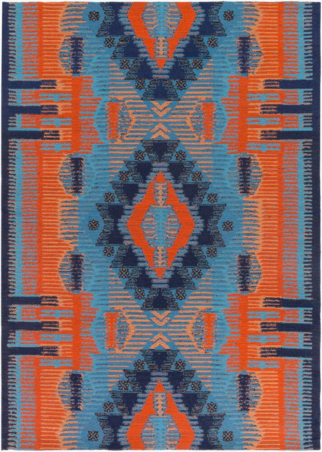 Surya Sajal SAJ-1061 Blue;Brown;Burnt Orange;Ink Blue;Navy;Peach 9' x 13' Rug