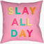 Surya Slay All Day SDY-001 Lavender;Metallic Gold;Orange;Seafoam;Yellow 16"L x 16"W Fabric