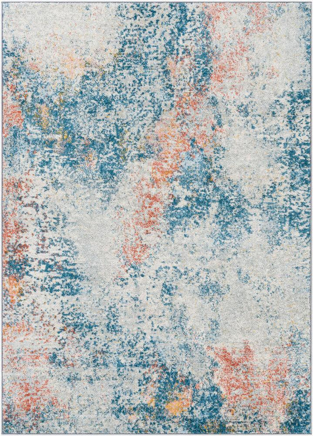 Surya Sunderland SUN-2329 Aqua;Beige;Deep Teal;Dusty Coral;Gray;Light Gray;Mustard;Rust 6'7" x 9' Rug