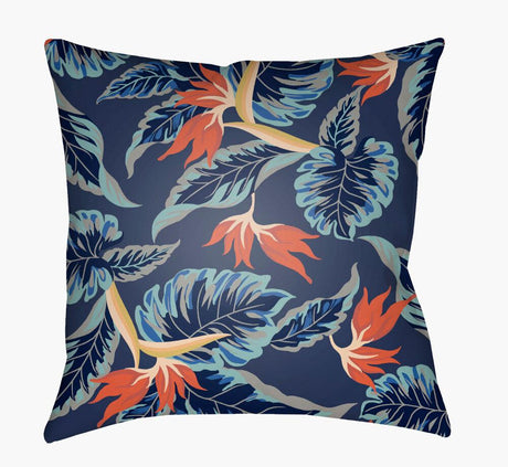 Surya Tropical TP-002 Aqua;Blue;Burnt Orange;Mustard;Navy 18"L x 18"W Fabric