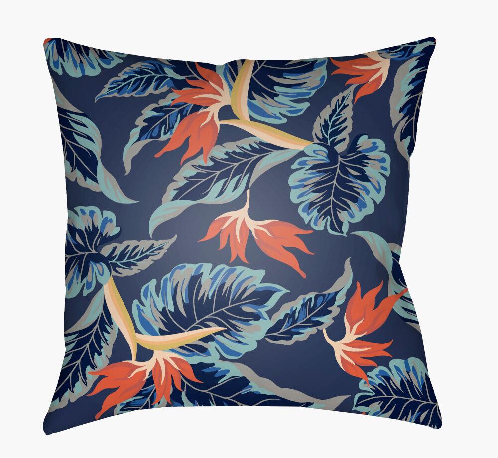 Surya Tropical TP-002 Aqua;Blue;Burnt Orange;Mustard;Navy 22"L x 22"W Fabric