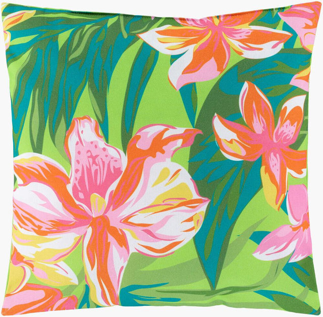 Surya Ulani UL-010 Emerald;Light Green;Orange;Pink 16"L x 16"W Fabric