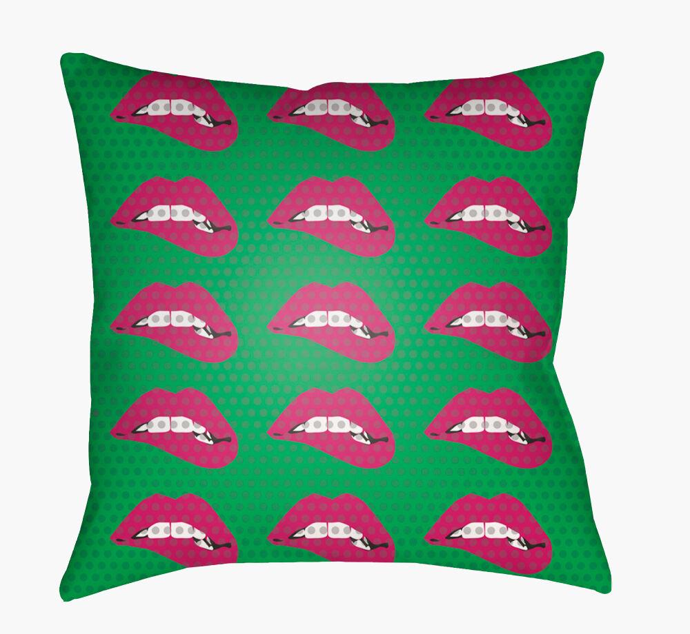 Surya Warhol WA-016 Dark Brown;Fuchsia;Green;Lilac;White 18"L x 18"W Fabric