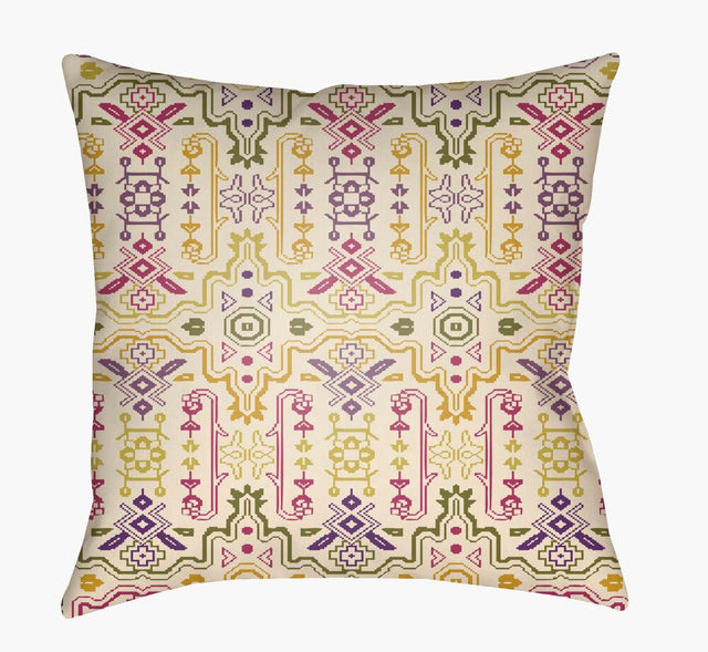 Surya Yindi YN-010 Cream;Fuchsia;Olive;Rose 22"L x 22"W Fabric