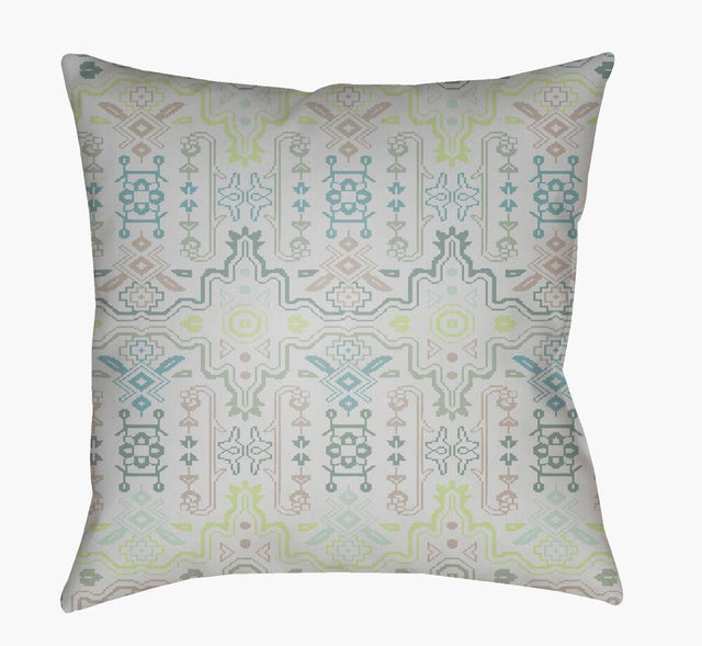 Surya Yindi YN-012 Light Gray;Light Green;Medium Gray;Sage;White 18"L x 18"W Fabric