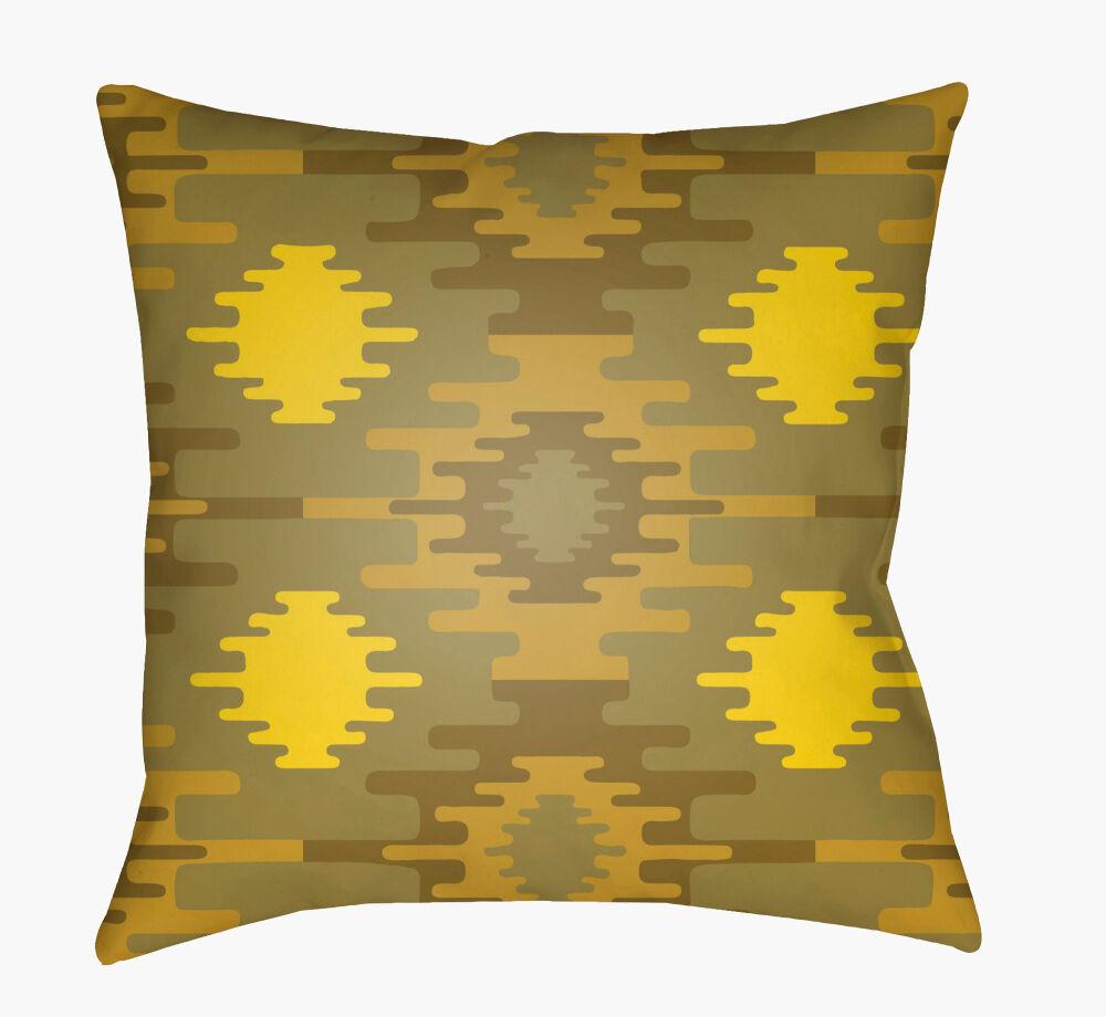 Surya Yindi YN-026 Light Brown;Mustard;Olive;Yellow 18"L x 18"W Fabric