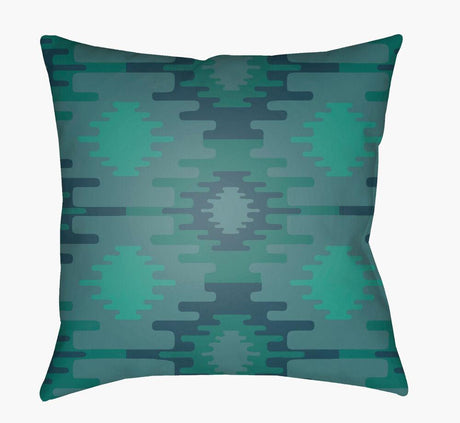 Surya Yindi YN-027 Dark Blue;Emerald;Teal 22"L x 22"W Fabric