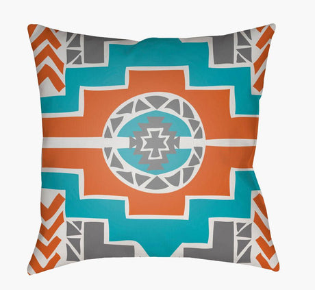 Surya Yindi YN-039 Blue;Orange;Pale Blue;Seafoam 22"L x 22"W Fabric