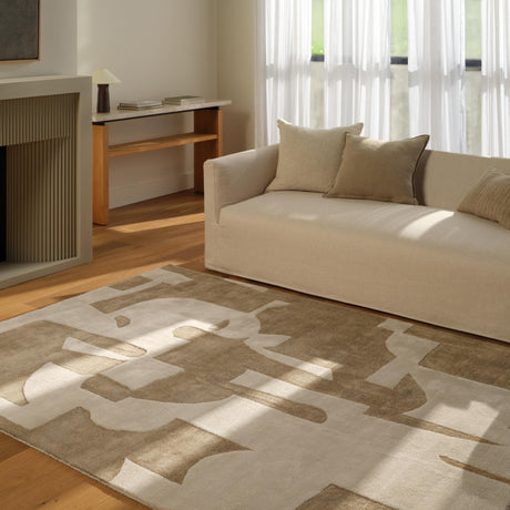 Jaipur Living Anthem Noverre Geometric Tan / Cream 9' x 12' Rug