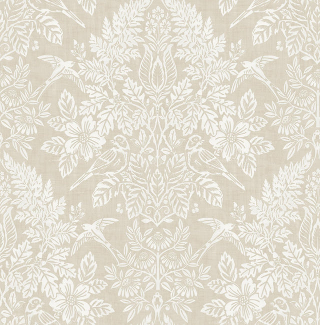 A-Street Prints Chris Loves Julia Finch Neutral Wallpaper