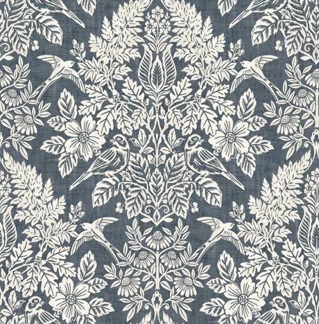 A-Street Prints Chris Loves Julia Finch Blue Wallpaper