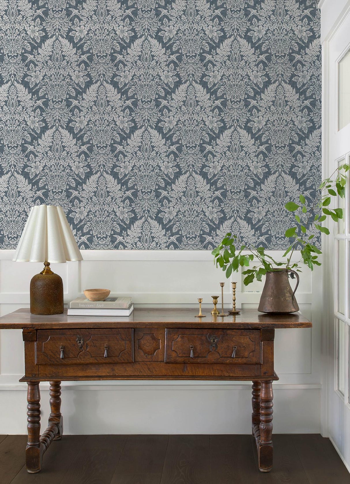 A-Street Prints Chris Loves Julia Finch Blue Wallpaper