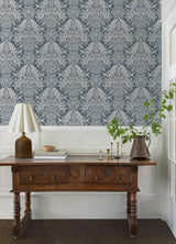 A-Street Prints Chris Loves Julia Finch Blue Wallpaper