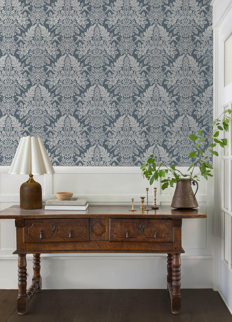 A-Street Prints Chris Loves Julia Finch Blue Wallpaper