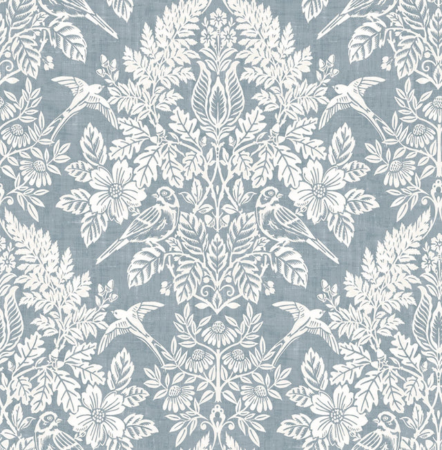 A-Street Prints Chris Loves Julia Finch Light Blue Wallpaper