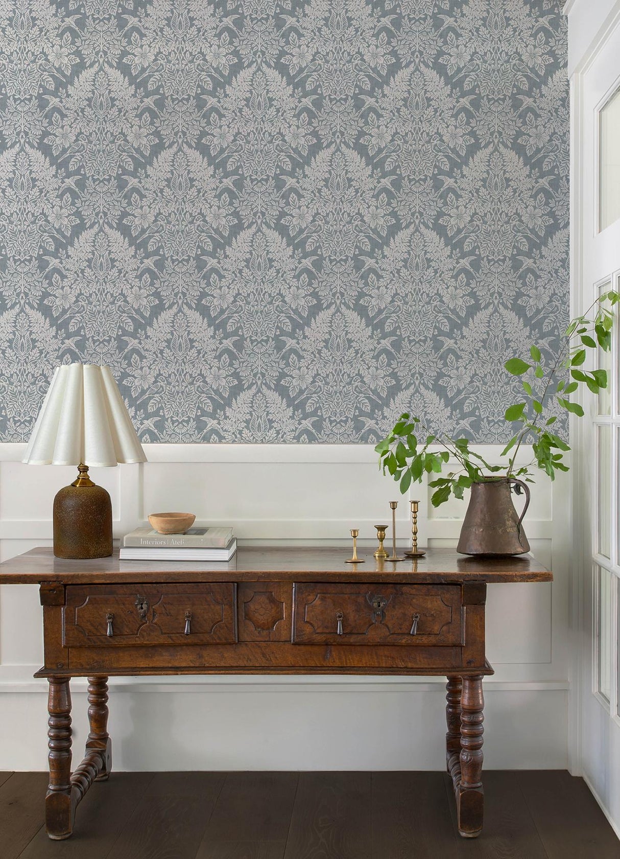A-Street Prints Chris Loves Julia Finch Light Blue Wallpaper