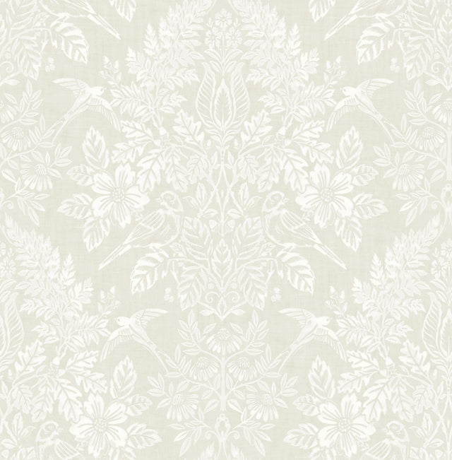 A-Street Prints Chris Loves Julia Finch Ivory Wallpaper