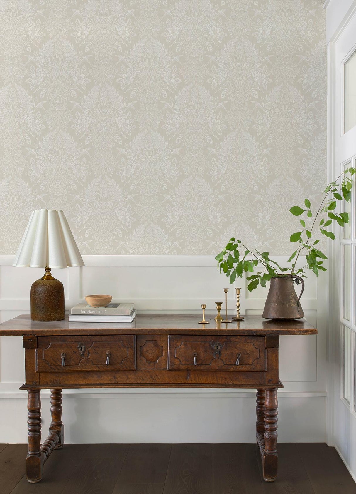 A-Street Prints Chris Loves Julia Finch Ivory Wallpaper